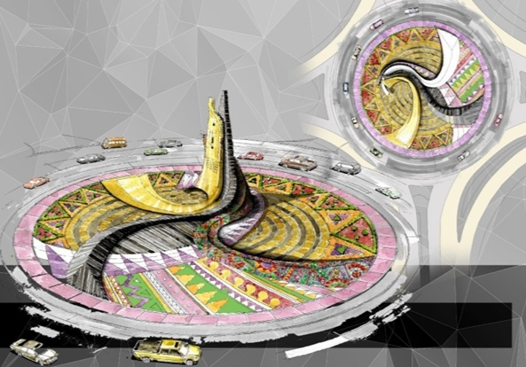 مجسم التلاحم الوطني للفنان والمصمم إبراهيم المحارب